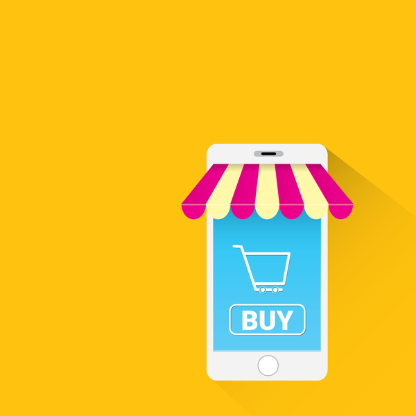 Mobile shopping business template vector 04