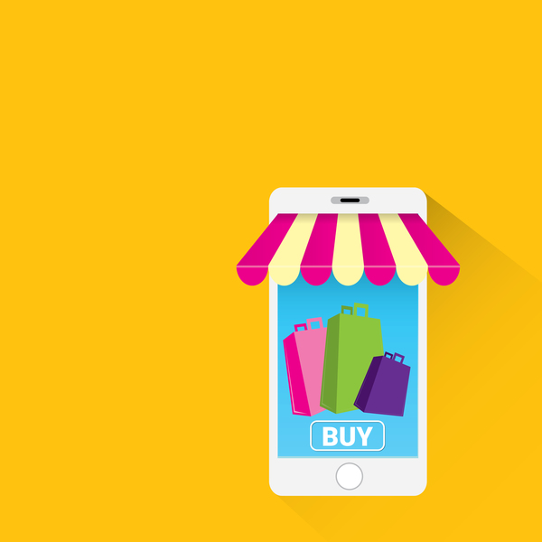 Mobile shopping business template vector 05
