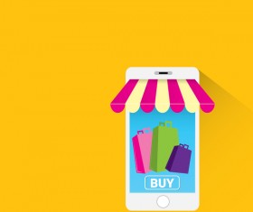 Mobile shopping business template vector 06