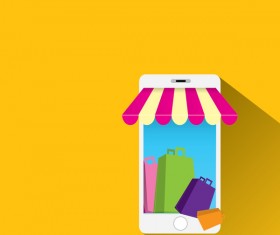 Mobile shopping business template vector 07
