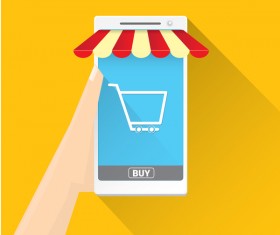 Mobile shopping business template vector 09