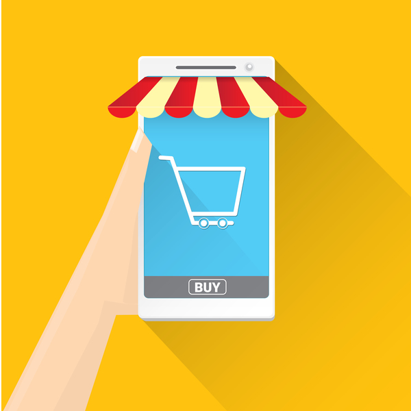 Mobile shopping business template vector 09