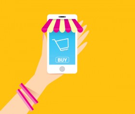 Mobile shopping business template vector 10