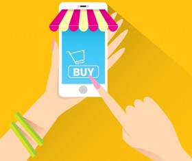 Mobile shopping business template vector 11