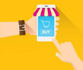 Mobile shopping business template vector 12
