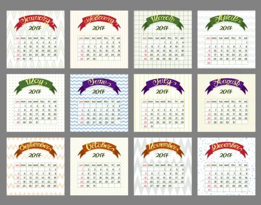 Modern business 2017 calendar vector