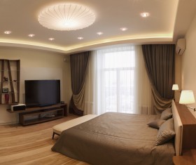 Modern interior bedroom Stock Photo