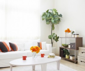 Modern white living room Stock Photo