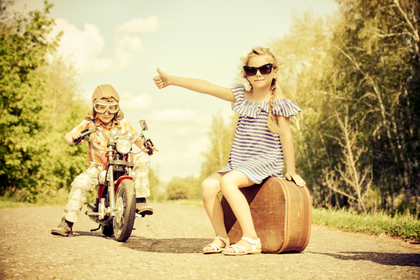 Motorbike boy with girl to ride HD picture