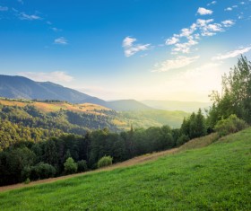 Natural green mountain scenery Stock Photo