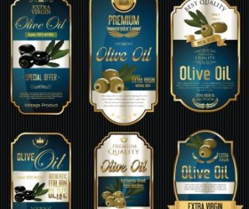 Olive oil retro labels luxury vector 01