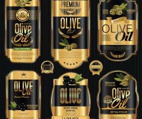 Olive oil retro labels luxury vector 02