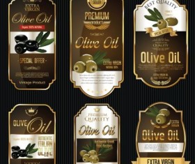Olive oil retro labels luxury vector 03