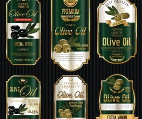 Olive oil retro labels luxury vector 04