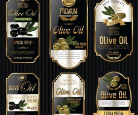 Olive oil retro labels luxury vector 06