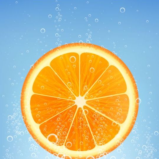 Orange juice lime vector background