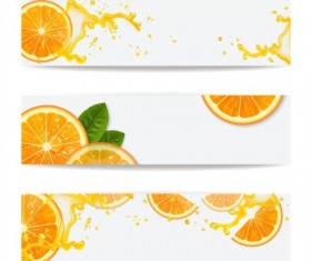 Oranges juice splashes banners vector