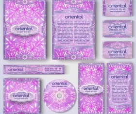 Oriental styles corporate identity kit vector 01