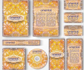 Oriental styles corporate identity kit vector 02
