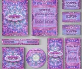 Oriental styles corporate identity kit vector 03