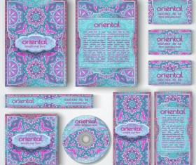 Oriental styles corporate identity kit vector 04