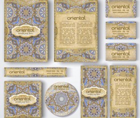 Oriental styles corporate identity kit vector 05