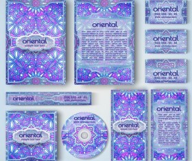 Oriental styles corporate identity kit vector 06
