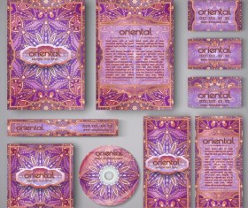 Oriental styles corporate identity kit vector 07