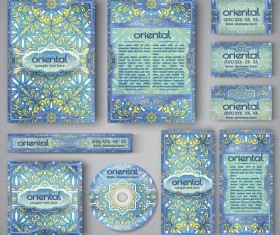 Oriental styles corporate identity kit vector 08