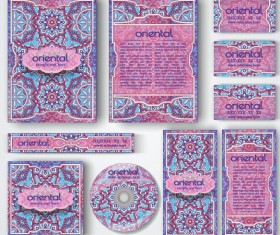 Oriental styles corporate identity kit vector 09