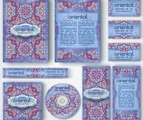 Oriental styles corporate identity kit vector 10