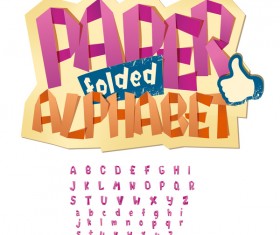 Paper folped alphabet vector