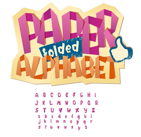 Paper folped alphabet vector