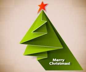 Paper folped christmas tree vectors 01