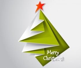 Paper folped christmas tree vectors 02