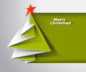 Paper folped christmas tree vectors 03