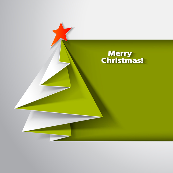 Paper folped christmas tree vectors 03