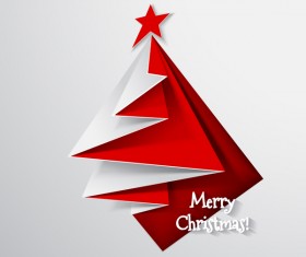 Paper folped christmas tree vectors 04