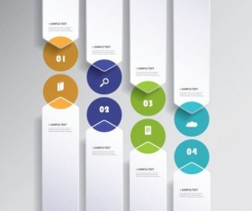 Paper tapes infographic vector 01