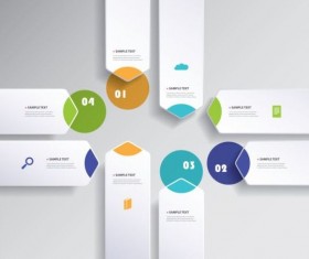 Paper tapes infographic vector 02