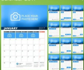Photo disk calendar 2017 vector set 01