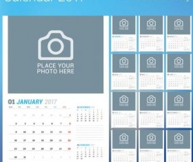 Photo disk calendar 2017 vector set 03