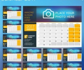 Photo disk calendar 2017 vector set 04