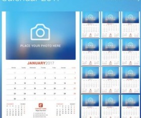 Photo disk calendar 2017 vector set 05