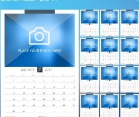 Photo disk calendar 2017 vector set 07