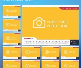 Photo disk calendar 2017 vector set 08