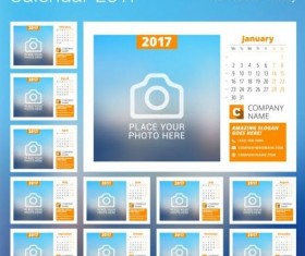 Photo disk calendar 2017 vector set 09