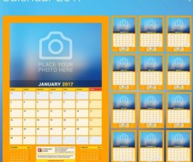 Photo disk calendar 2017 vector set 10