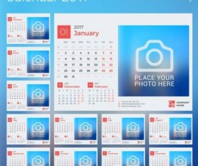 Photo disk calendar 2017 vector set 11