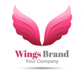 Pind wings brand logo design vector